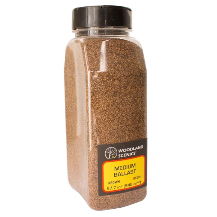 Gravier Moyen (Medium) Woodland Scenics Couleur Sable - 0,945L Pour Maquettes HO